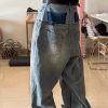 MJ016  Men's 15.5 OZ Y2K Baggy Double Waist Wide Leg Patchwork Jeans
