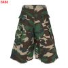 8486 Men's 9.8 OZ 100% Cotton Baggy Military Ripstop Camo Cargo Cropped Capri Pants