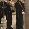 8404 Men's Baggy Matte Coated Drawstring Waist Cargo Pants