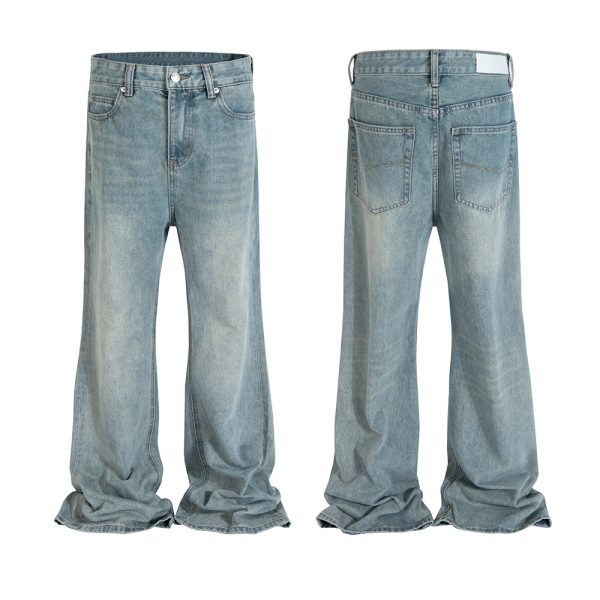 FJ063 Men's 12.8 OZ Light Stone Wash Commuter Style Bootcut Jeans