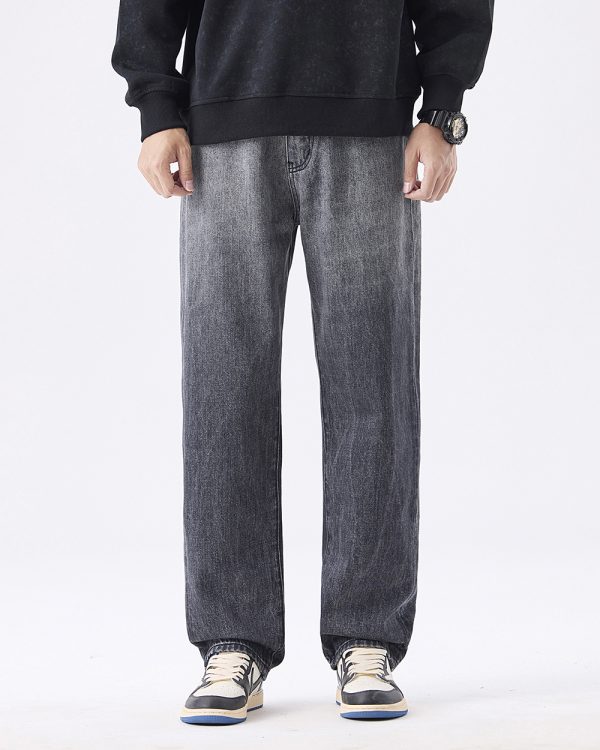 Men's 13.5 OZ Enzyme Stone Ombré Wash Regular Straight Jeans
