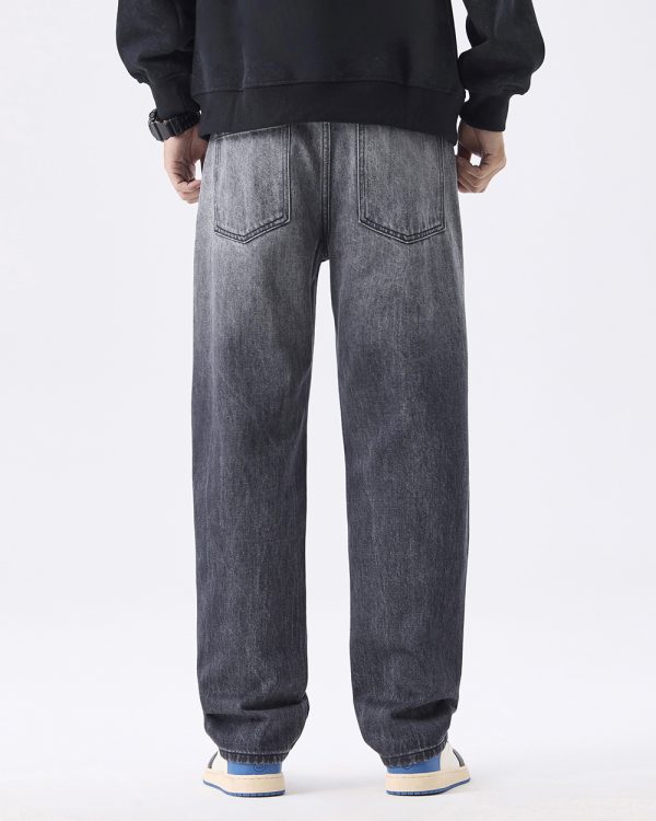 Men's 13.5 OZ Enzyme Stone Ombré Wash Regular Straight Jeans