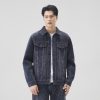 Y1506 Men's Chenille Tone‑on‑Tone Jacquard Denim Jackets