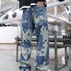 3752 Men's 10.4 OZ 100% Cotton Baggy Checkered Jacquard Denim Jeans