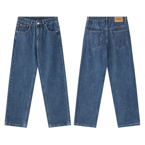 6823 Men's 11.8 OZ Cleanfit Stone Wash Relaxed Straight Jeans