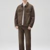 Y1509 Men's 14.5 OZ Boxy Vintage Distressed Brown Workwear Trucker Denim Jackets