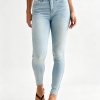 1788123535807401.png Women's Stretch High Rise Skinny Pale Light Blue Enzyme Stone Wash Sandblasted Jeans