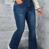 819 Women's 12 OZ Plus Size High Rise Flare Embroidered Back Pockets Jeans