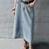1788126648432866.jpg Women's 12.8 OZ High Rise Minimalist A‑line Midi Denim Skirts