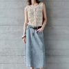 1788126677217955.jpg Women's 12.8 OZ High Rise Minimalist A‑line Midi Denim Skirts
