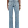 Women's 11.8 OZ High Rise Faded Western Cuffed Hem Flare Jeans