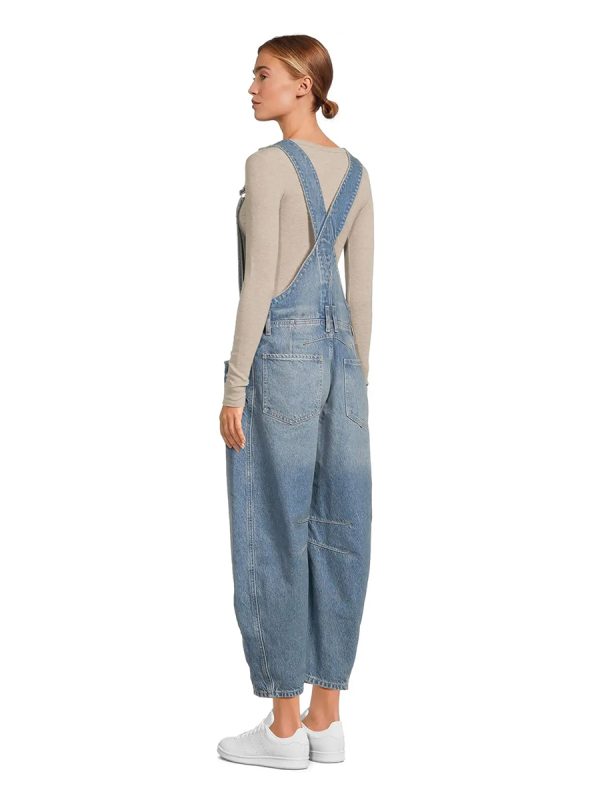 Women's 12.5 OZ Workwear Cropped Ankle‑length Barrel Overalls