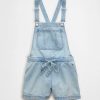 1788144773200092.jpg Women's 10.5 OZ Salt Wash Denim Short Bib Overalls