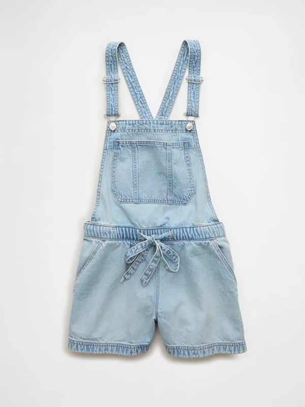 1788144773200092.jpg Women's 10.5 OZ Salt Wash Denim Short Bib Overalls