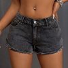 1788159040477897.jpg 65563 Women's 11 OZ Y2K Stretch Silver Metal Studs Raw Hem Denim Shorts