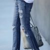 Women's 11.8 OZ High Rise Distressed Ankle Length Cropped Destroyed Ripped Skinny Jeans