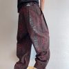 1788611635205701.jpg LBC001 Men's 3D Digital Burgundy Leopard All Over Printing Canvas Pants