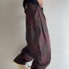 1788611666935508.jpg LBC001 Men's 3D Digital Burgundy Leopard All Over Printing Canvas Pants