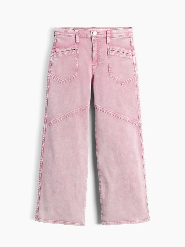 10 OZ Big Girls Y2K Pink Low Rise Wide Leg Cargo Jeans