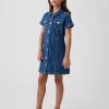 1788718261546826.jpg 10.5 OZ Big Girls Short Sleeve Western Casual Preppy Stretch Denim Shirt Dresses