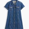 1788718277222929.jpg 10.5 OZ Big Girls Short Sleeve Western Casual Preppy Stretch Denim Shirt Dresses