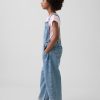 10.2 OZ Big Girls Vintage Workwear Baggy Barrel‑Leg Denim Overalls