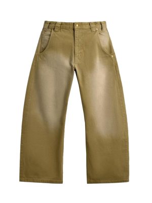 ZAB001  Men's 15.8 OZ Vintage Faded Wash Barrel‑leg Baggy Jeans