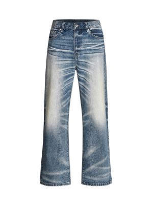 1788827182312811.jpg Q212 Men's 13.5 OZ 100% Cotton Heavy 3D Whiskers Bootcut Jeans