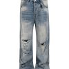 ZJ140 Men's 14.6 OZ Grunge 90s Vintage Ripped Straight Jeans