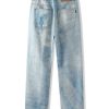 6682 Men's 11.8 OZ 3D Digital Printing Slim Fit Straight Jeans