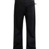 TJ179 Men's 13.6 OZ Oversize Solid Black Raw Denim Loose Jeans