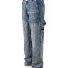 8687 Men's 13.8 OZ Mud Vintage Wash Distressed Ripped Carpenter Jeans