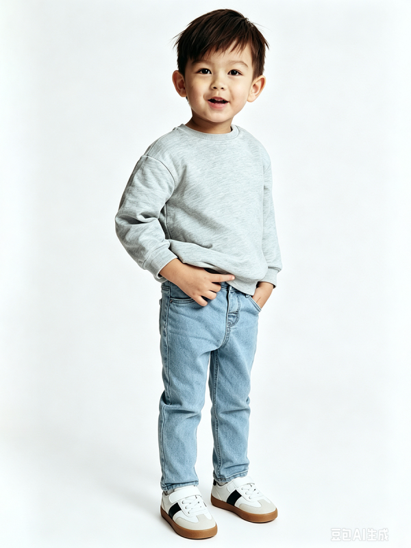 1788969476160261.png Toddler Boys 9 OZ Minimalist Stretch Slim Fit Straight Leg Rolled Cuff Jeans