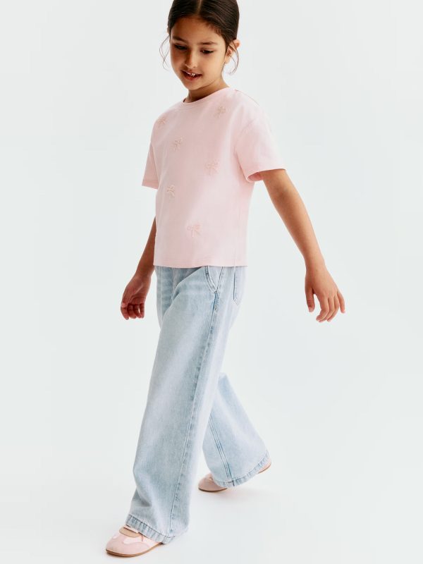 1789052443846453.jpg HMKD021 Daisy Wide Leg Paper-Bag Jeans Cotton 100% 2-8