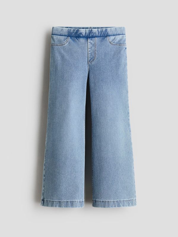 HMKD022  Denim-Look Wide-Leg Jeggings  Cotton 75%, Polyester 19%, Spandex 6%  2-8