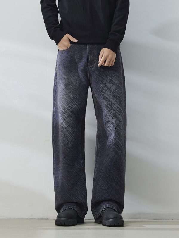 1501 Men's 14.8 OZ Chenille Tone‑on‑Tone Jacquard Straight Jeans