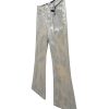 ZJ151 Men's 13.6 OZ Stretch Foil Hot‑Stamping Coated Flared Jeans