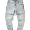 JK0351  Men's  Pale Light Bleach Stone Wash Slightly Tapered Jeans