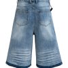 TJ177 Men's 12.5 OZ Baggy Loose Destroyed Ripped Raw Hem Capri Cropped Jeans
