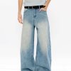 EMBD002 Men's 15 OZ 3D Raised Cord Embroidery Wide Leg Jeans
