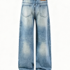 EMBD002 Men's 15 OZ 3D Raised Cord Embroidery Wide Leg Jeans