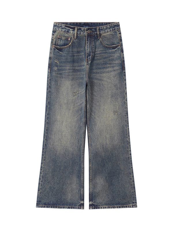 1790220801991318.jpg DL3100 Men's 13.2 OZ Distressed Vintage Wash Bootcut Jeans