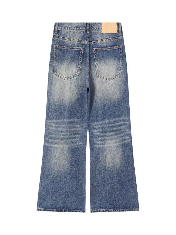DL3111  Men's 12.2 OZ Vintage Faded Wash Bootcut Jeans