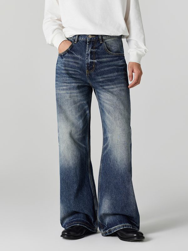DL3111  Men's 12.2 OZ Vintage Faded Wash Bootcut Jeans
