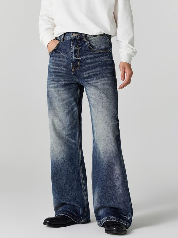 DL3111  Men's 12.2 OZ Vintage Faded Wash Bootcut Jeans
