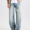 DZ2017  Men's 11.8 OZ Light Vintage Faded Wash Regular Straight Jeans