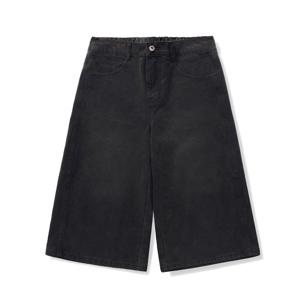 721  Men's Dyed Back‑half Elastic Waistband 8/10 Length Cropped Jeans